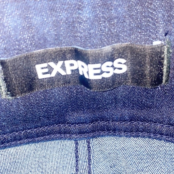 Express Dark Wash Tight Front High Waisted Skinny Jean Stretch Legging - Picture 9 of 12